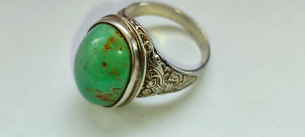 Красивое женское серебряное кольцо с камнем БИРЮЗА