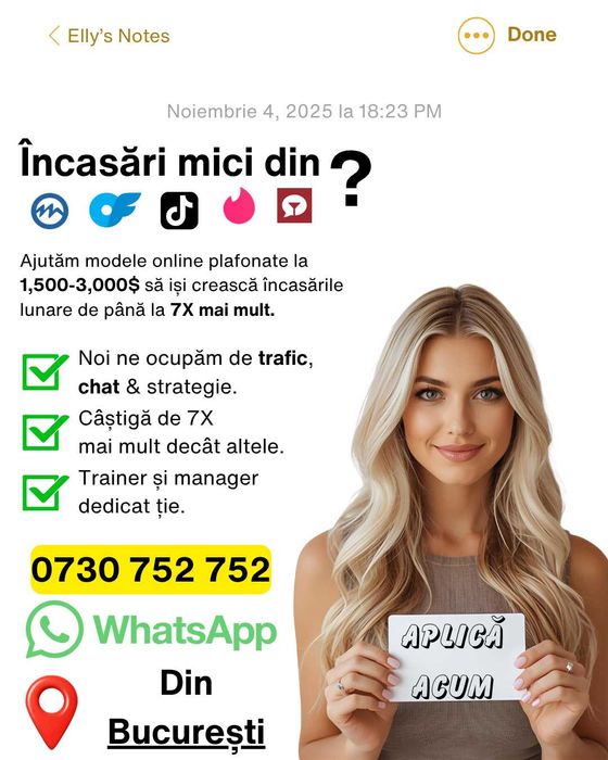 Consultanță, Training și Suport Tehnic pentru modele videochat (18+)
