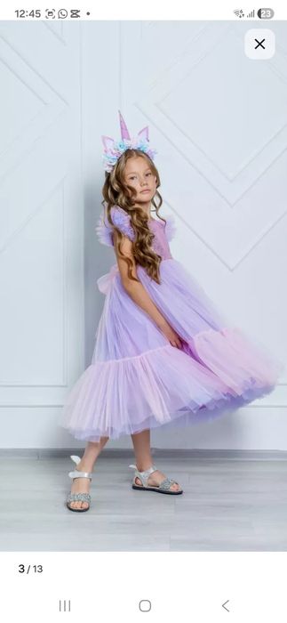 Шикарное  платье с ободком для девочки