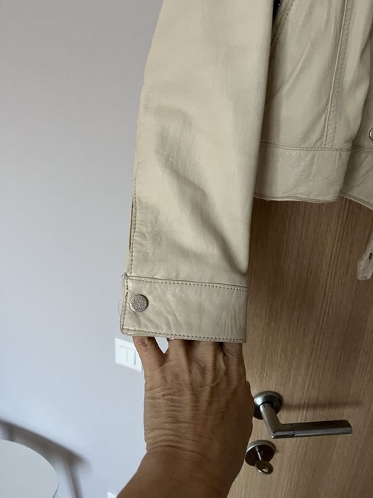 Geaca piele dama crem