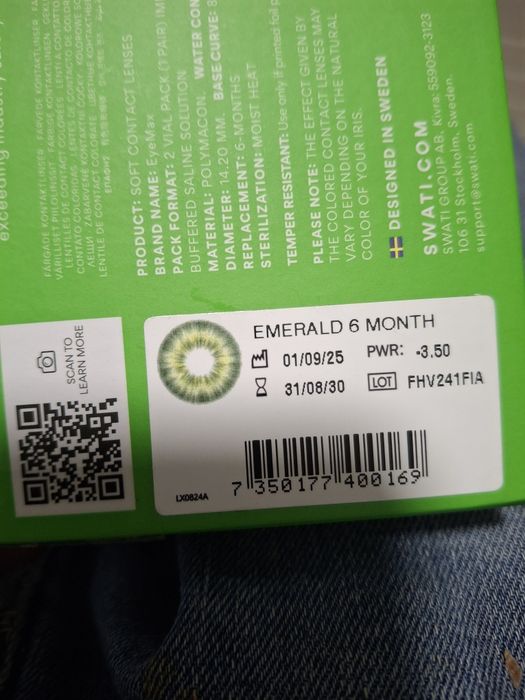 Lentile de contact  verde smarald