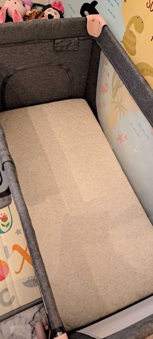 Pătuț de călătorie cu saltea din fibră de cocos