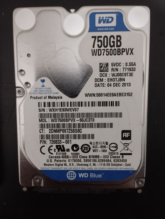 HDD lar sotiladi noutbuklar uchun