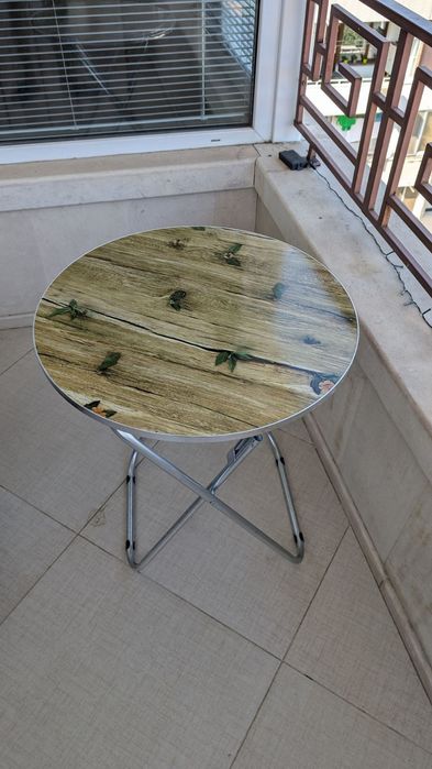 Сгъваема кръгла маса за тераса , пикник къмпинг риболов бесетка