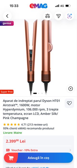 Vand placa dyson noua