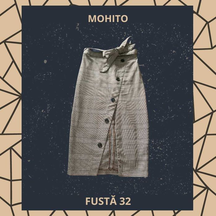 Fustă cu despicătură pe picior - MOHITO