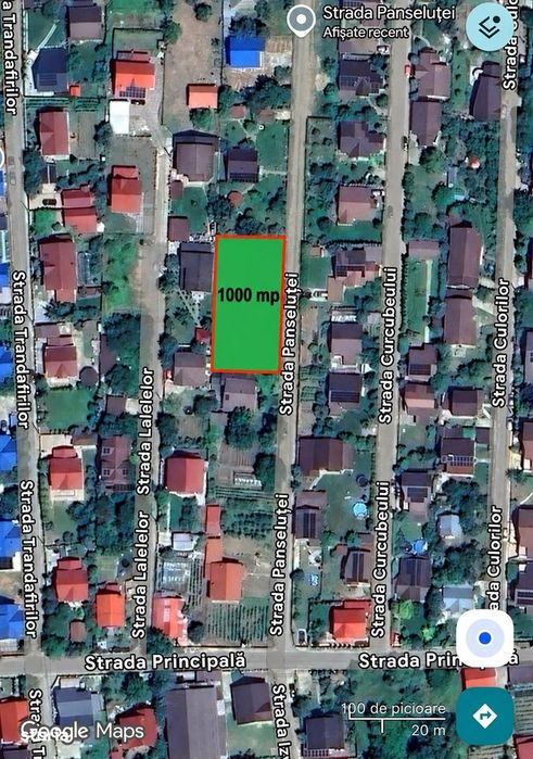 Teren intravilan, 1000 mp, intre case, dreptunghiular, Lunca Cetatuii