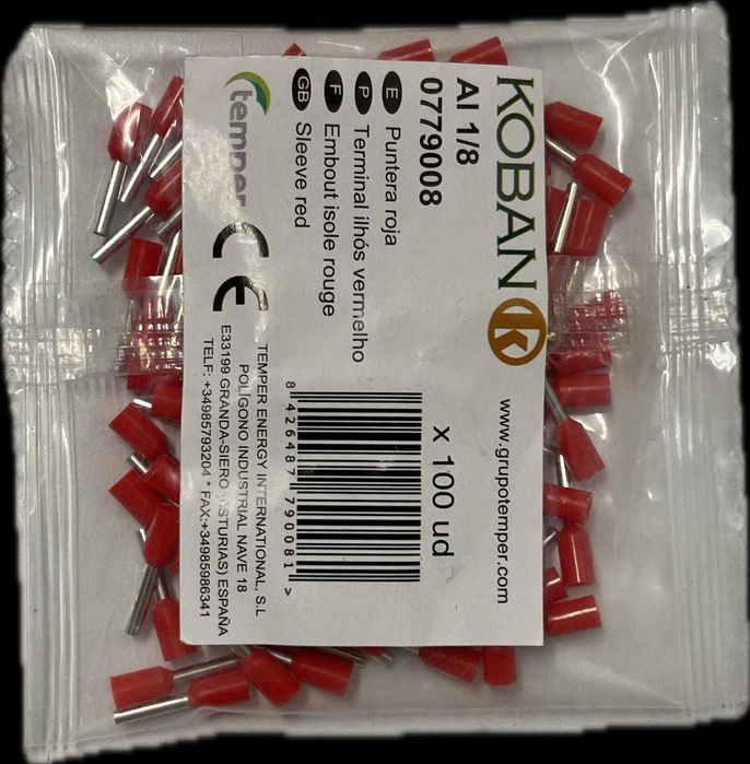 Kабелни обувки: накрайник Размер: d 4.3 mm изолирани, 100 броя в пакет