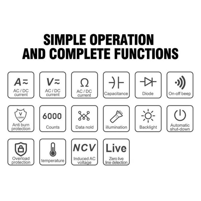 Амперклещи и мултицет 2в1, За ток AC/DC, напрежение AC/DC, 20204400