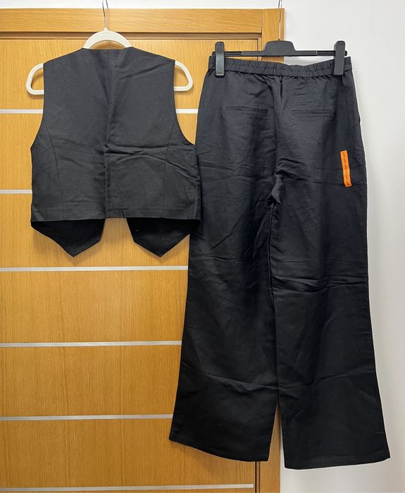 Нов черен сет комплект лен Rezerved