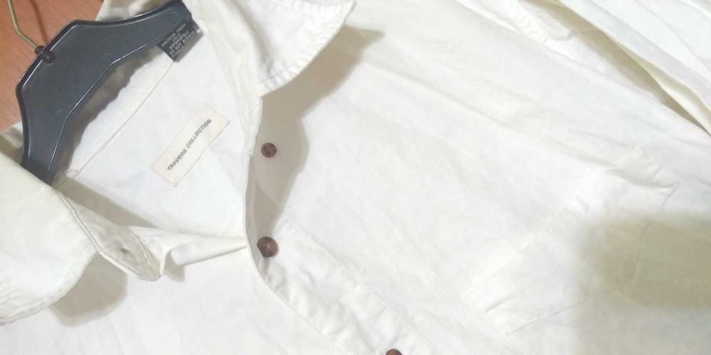 Oferta! Camasa BBC Traders Collection , alba, maneca lunga & buzunar