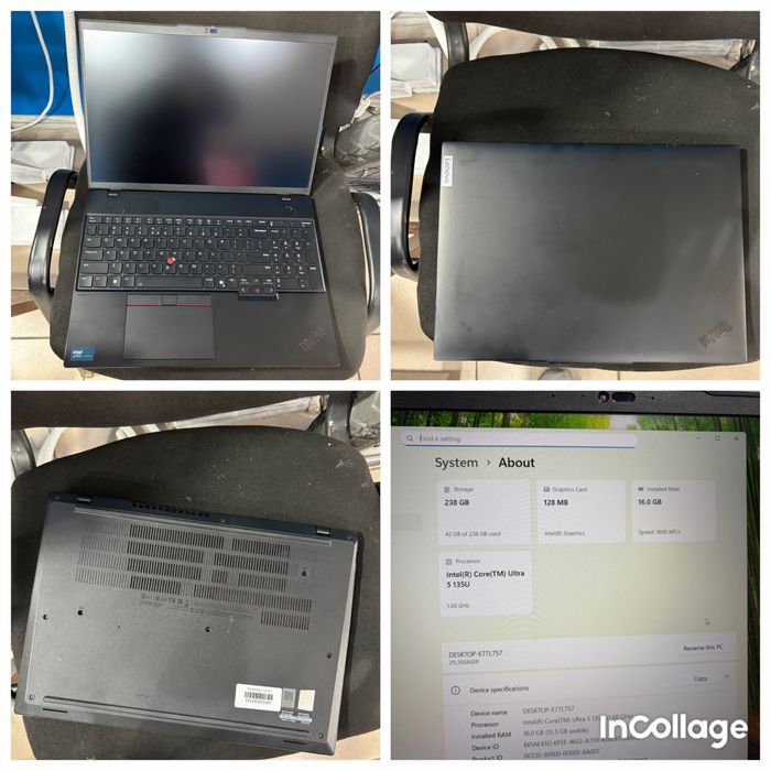 Vand laptop lenovo l16 gen 1 core 5 ultra 135u 16gb ddr5 ssd 256gb