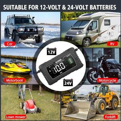 Нов Смарт зарядно 10A 12V/24V ремонт режим дисплей за акумулатори кола