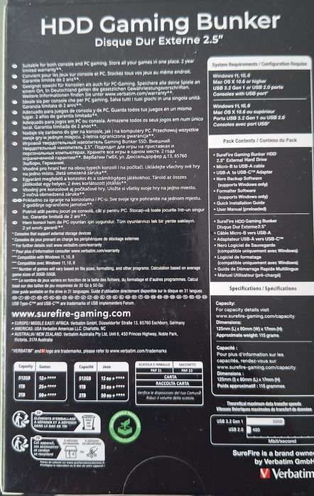Хард диск HDD Gaming Bunker 1TB -чисто нов