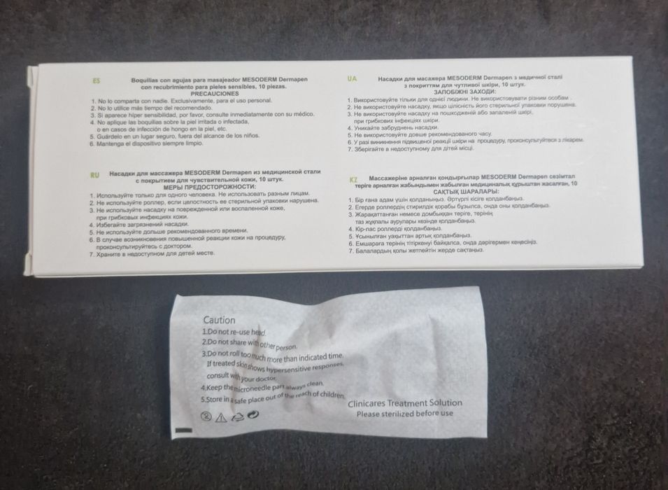 Set capete microdermabraziune cu diamante și cartuse microneedling