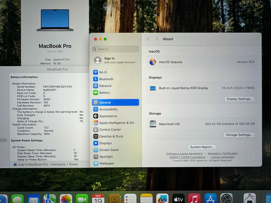 14' Apple MacBook Pro 2021 M1 Pro 16GB RAM/512GB SSD/Бат 122 цик.