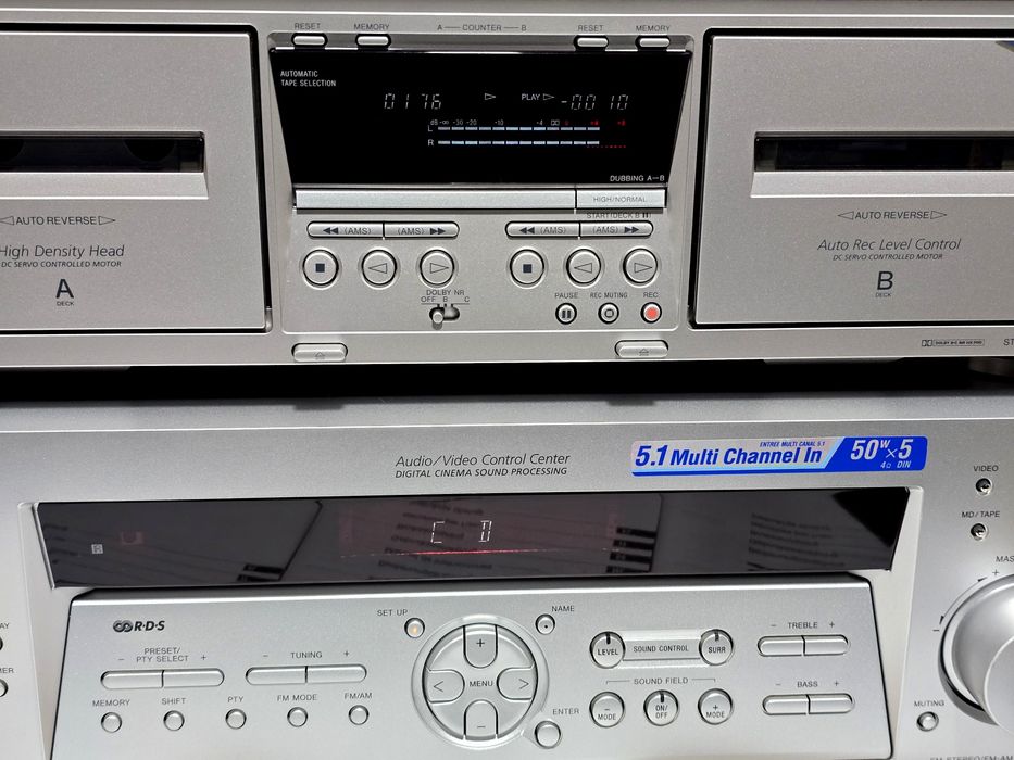 Linie audio SONY ,receiver str-de375, dublu deck tc-we475, cd-player