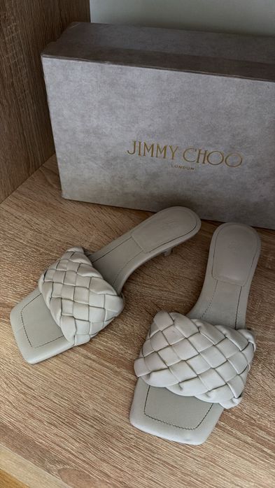 Papuci model împletit intrecciato - gri bej deschis