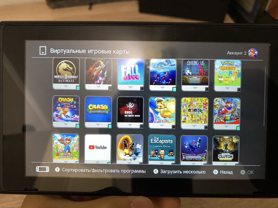 Nintendo Switch V2 Полный комплект + 2 картриджа + Pro Controller