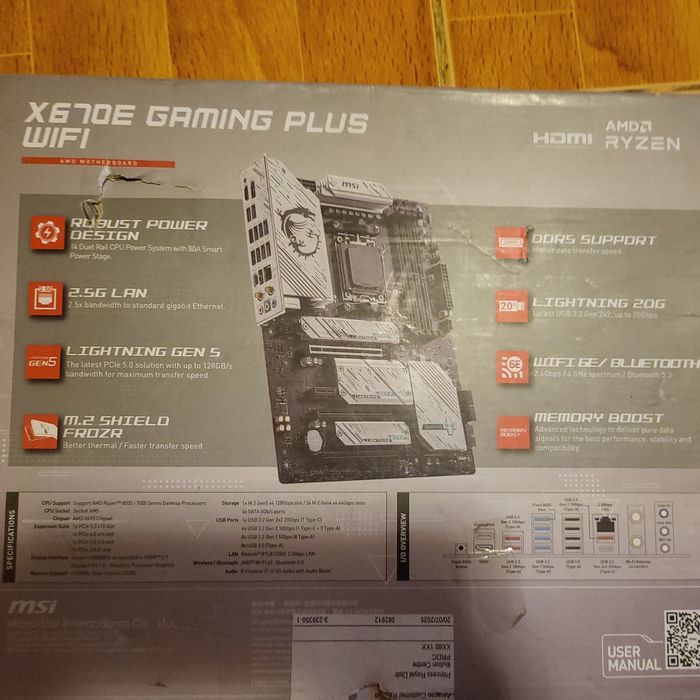 Placa de baza MSI X670E GAMING PLUS WIFI, Socket AM5, DDR5, BT, ATX
