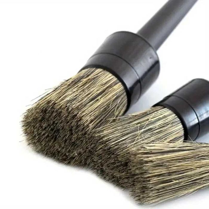 Комплект от 3бр четки за детайлинг с естествен косъм от глиган