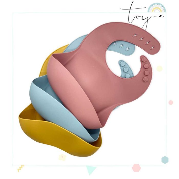 Силиконов бебешки лигавник с джоб