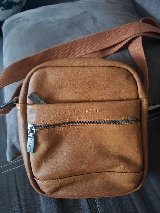 Мъжка кожена чанта / цвят Камел /