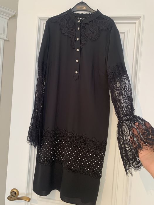 Черное коктейльное платье 36 размера