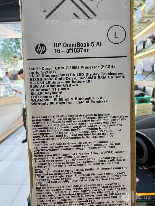 Noutbuk HP OmniBook 5 Core Ultra 7 255U 16/512GB 16.0" FHD Touch