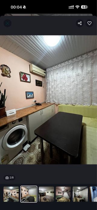 Продам 2-комнатную 60 квадратов два балкона Сергели спутник 4. 2/2/4