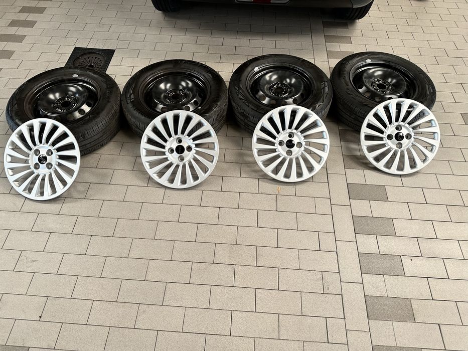 Set jante tabla 15” si anvelope 4x98 originale Fiat500