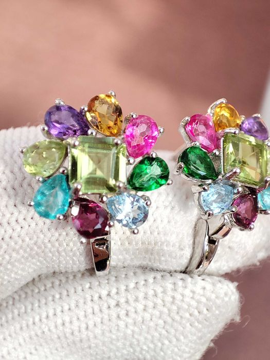 925 Cercei argint cu peridot