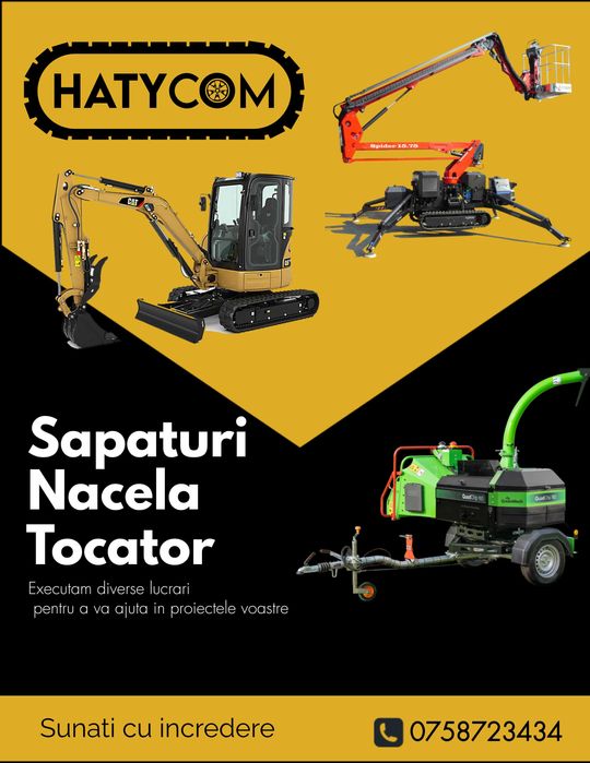 inchiriere excavator  sapaturi fundatii fose