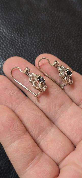 Cercei aur 14 safire si diamante naturale