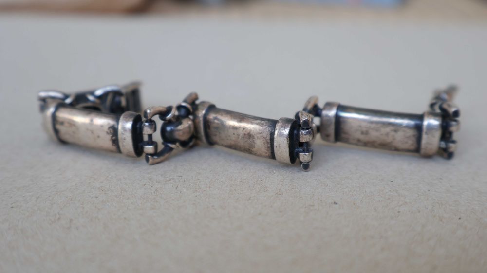 Мъжка сребърна гривна 30 грама оксидирана (дължина 20.5 см)