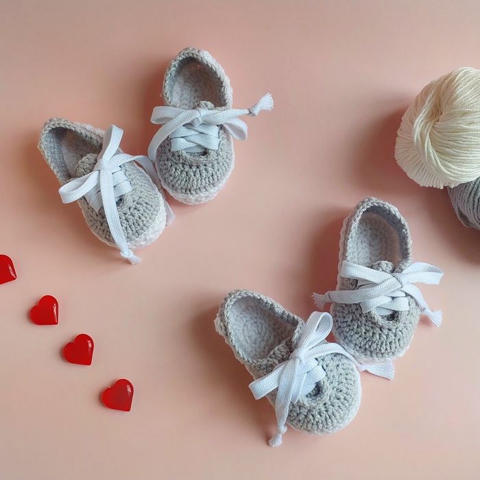 Пинетки-кеды вязаные