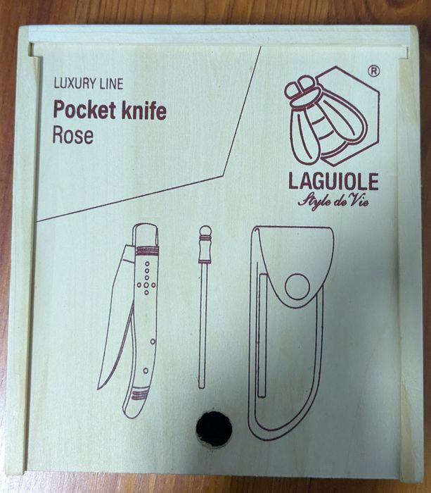 Briceag de colecție Laguiole Style de Vie, mâner lemn trandafir, NOU
