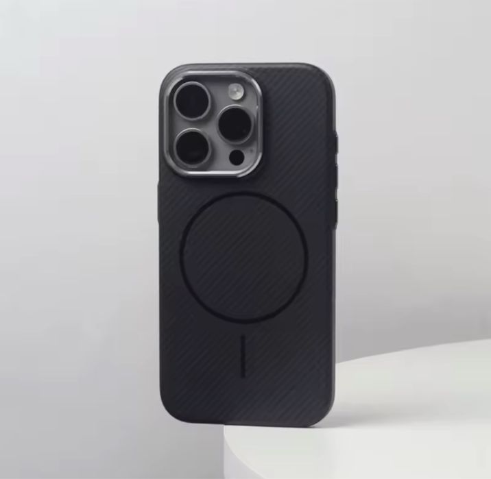 Husa Plastic Cabon Slim 0.2MM Neagra/Portocalie Iphone 17 PRO MAX AIR