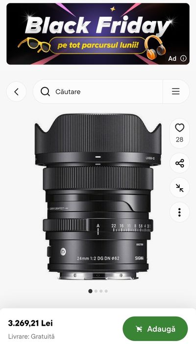 Sigma 24 mm f2 sony fe schimb sony zv e10