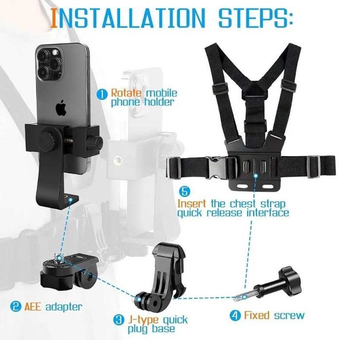 Кронштейн на грудь для экшн-камеры или смартфона - новое -доставка