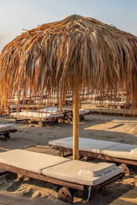 Ръчно плетен плажен чадър