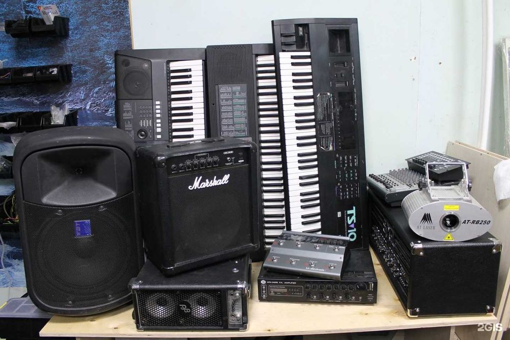 Ремонт музыкальных усилителей, ресиверов, колонок, микшер, караоке