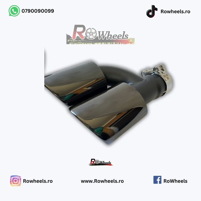 Ornamente tobe Tips evacuare auto sport AUDI A3 A4 A5 A6 A7 A8 Q3 Q5 C8 black chrome