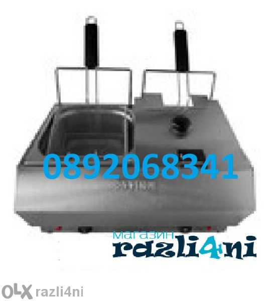 Чисто Нов 2x5литра Двоен Газов Фритюрник 2х3.5kW