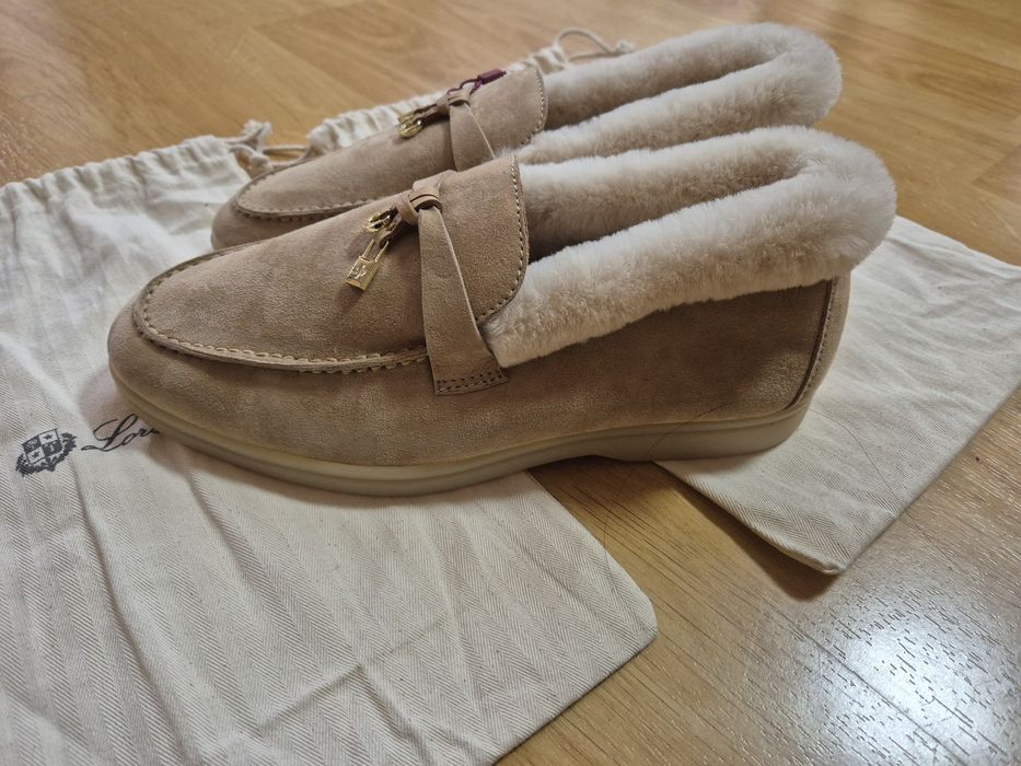 Loro Piana мокасини с ест.пух