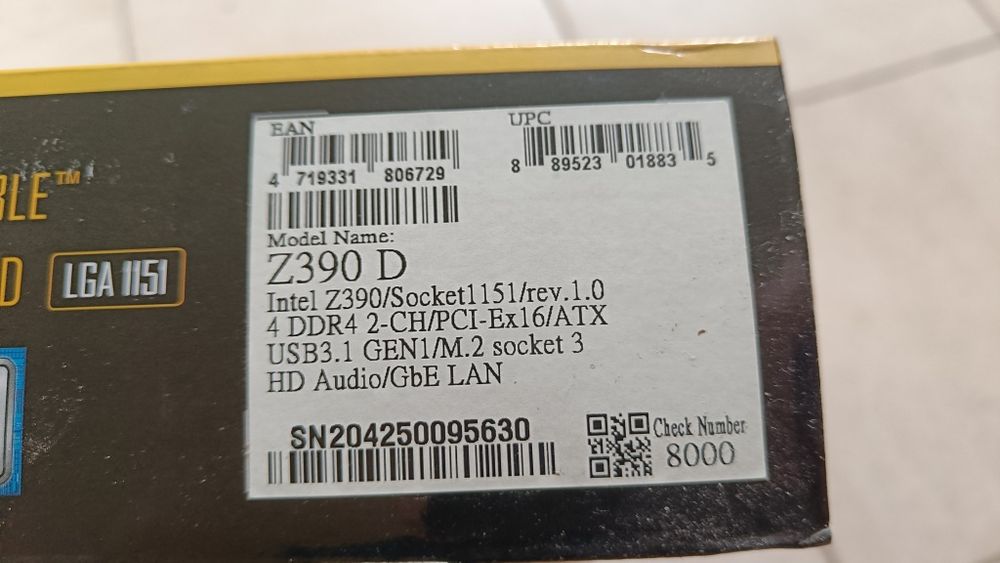 Z390 D Gigabyte lga1151