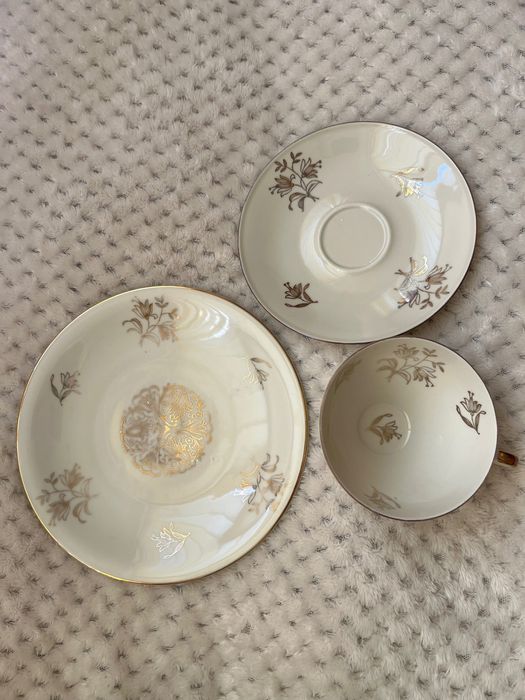 Троен баварски порцеланов сет, чаша за чай/кафе