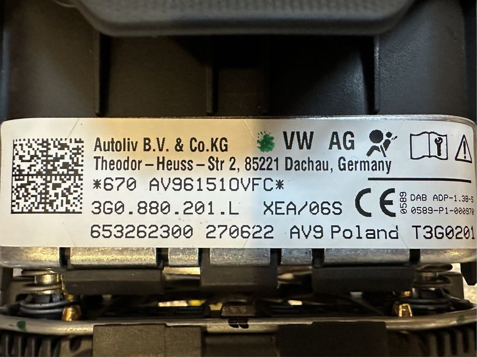 Volan + Airbag VW T Cross / T Roc / Golf / Polo / Tiguan / Passat