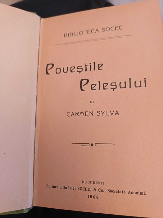 Vind carte din 1908,Poveștile Peleșului de Carmen Sylva