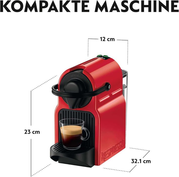 Кафемашина с капсули NESPRESSO Inissia Червена Черна